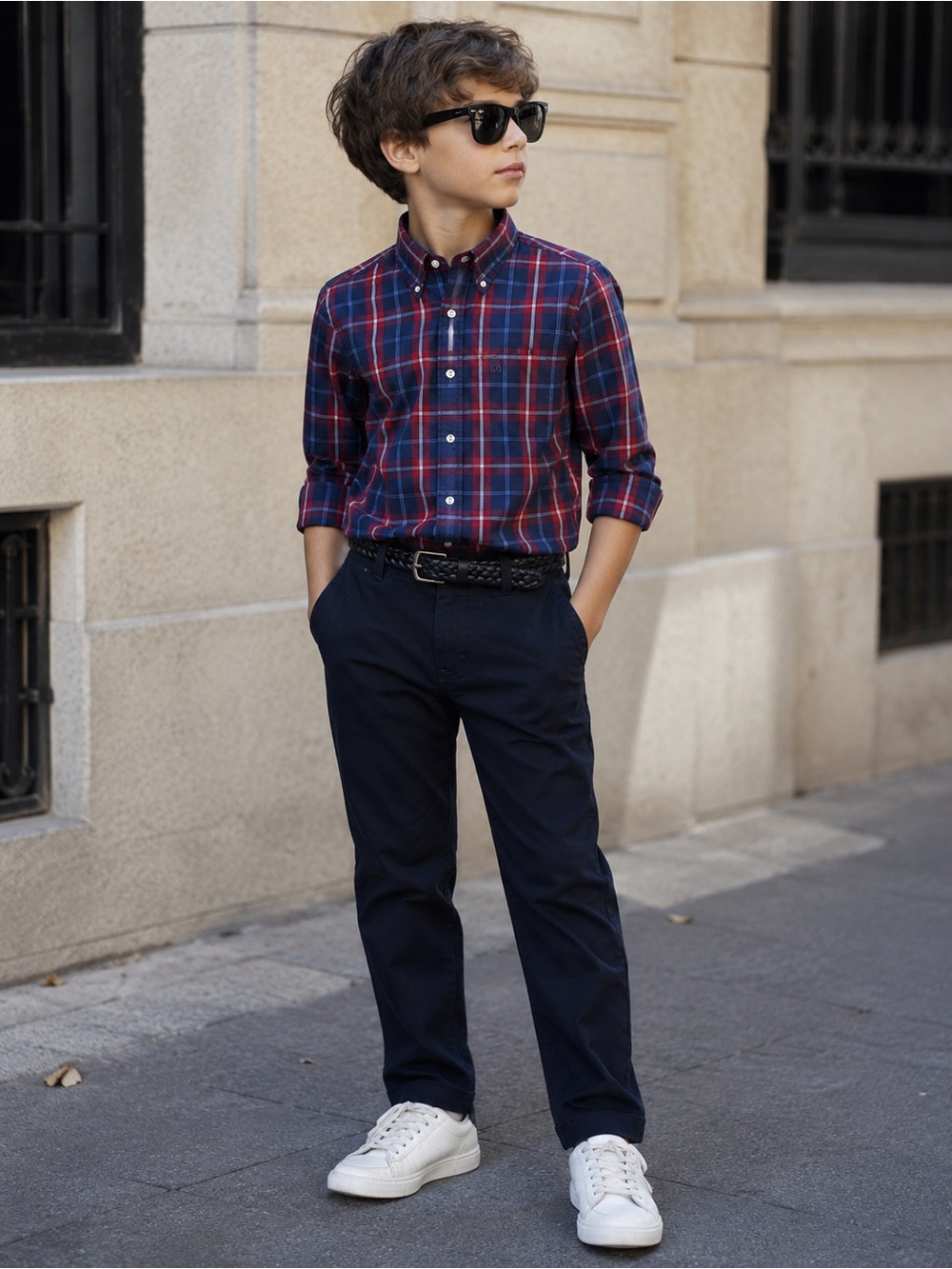 Abercrombie Kids Boys Muscle Plaid Flannel Button Up Long Sleeve Shirt Sz S